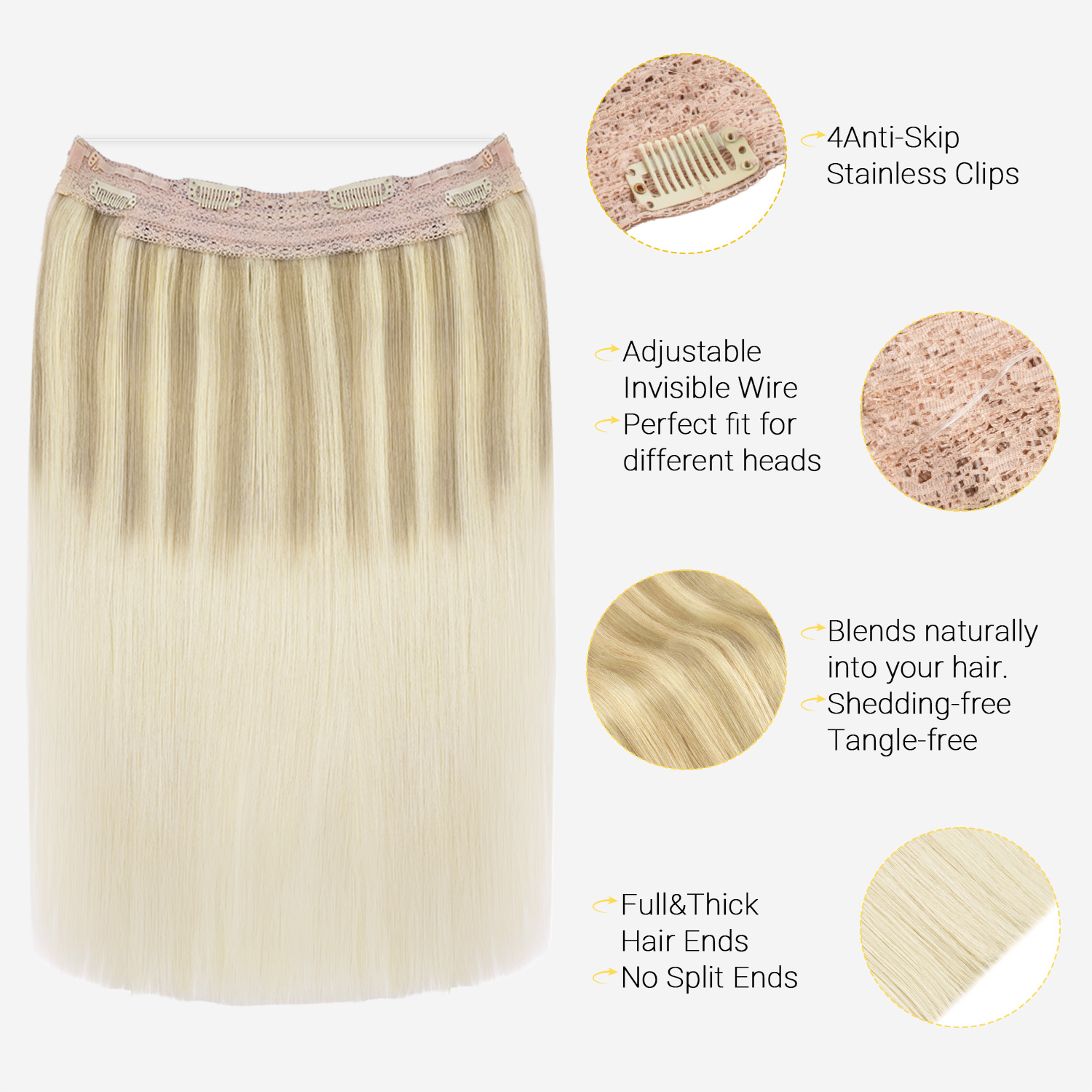 Ekstensi Rambut Halo Wire Sunm - Tippet Line ulasan dan harga